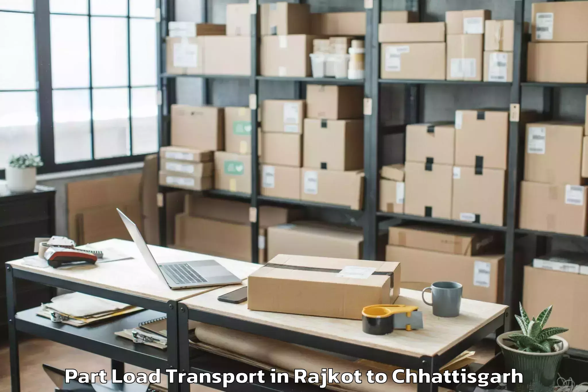 Reliable Rajkot to Labhandih Part Load Transport